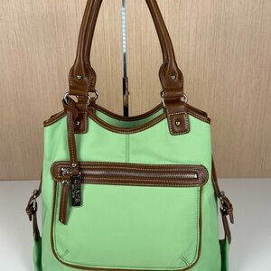 Chaps Green and Brown Tote